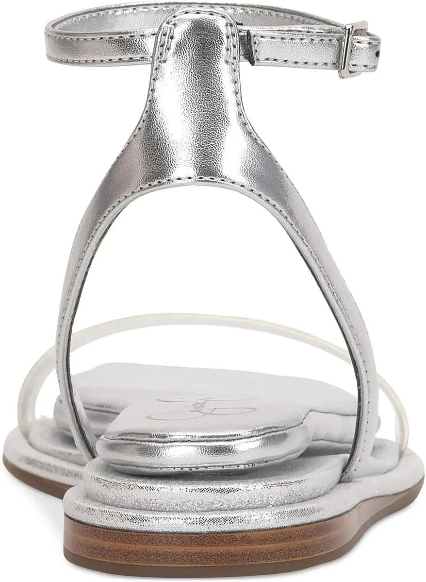 Jessica Simpson Womens Betania Flat Open Toe Ankle Strap