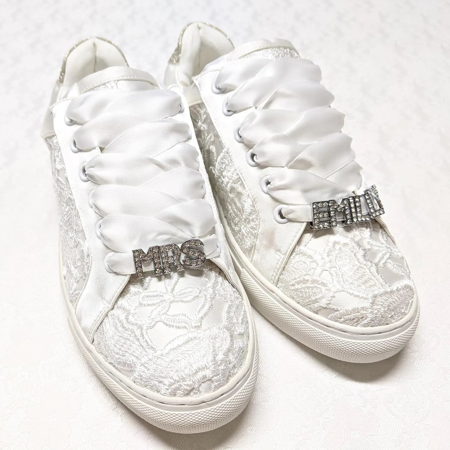JIAJIA 8833 Wedding Shoes Bridal Sneakers Flats Bride Tennis Shoes Lace Sneakers - Personalized Customization Available
