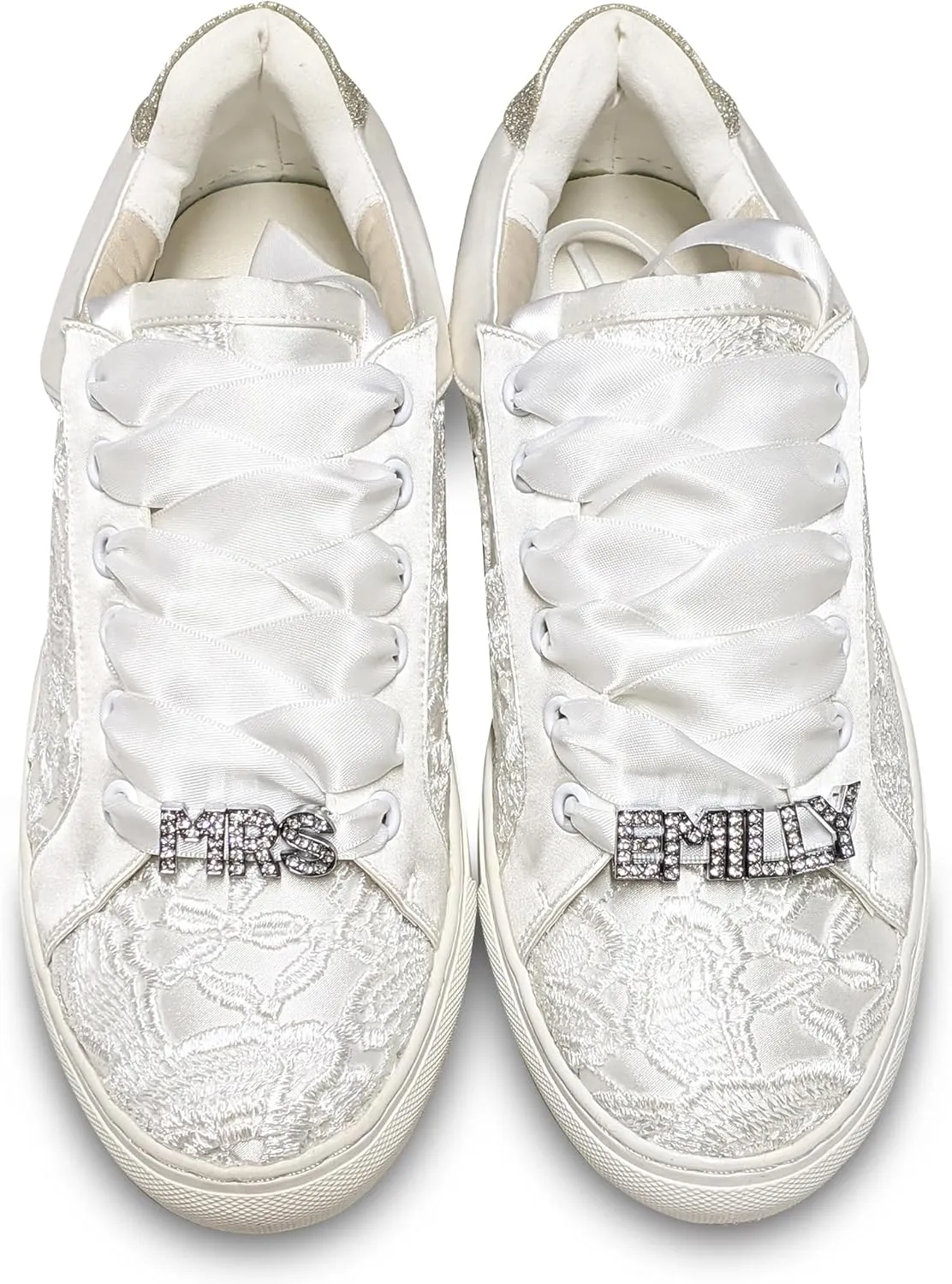 JIAJIA 8833 Wedding Shoes Bridal Sneakers Flats Bride Tennis Shoes Lace Sneakers - Personalized Customization Available
