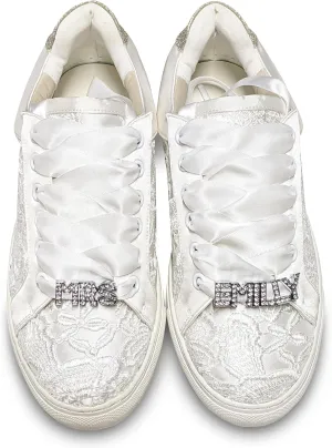 JIAJIA 8833 Wedding Shoes Bridal Sneakers Flats Bride Tennis Shoes Lace Sneakers - Personalized Customization Available
