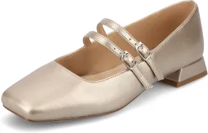 Journee Collection Womens Gredah Mary Jane Dress Flats Strappy Double Buckle Slip On Cushioned Block Heel Square Toe