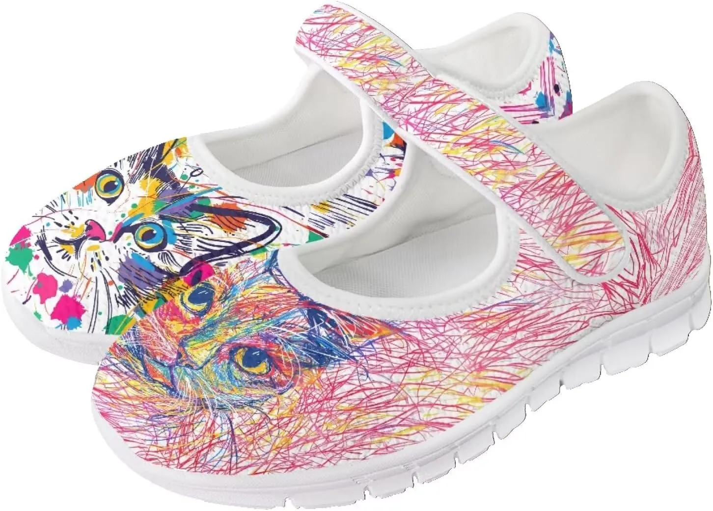 JoyLamoria Aztec Running Horse Walking Shoes Stylish Strap Mary Jane Shoes Adjustable Barefoot Shoes Womens US 4-9