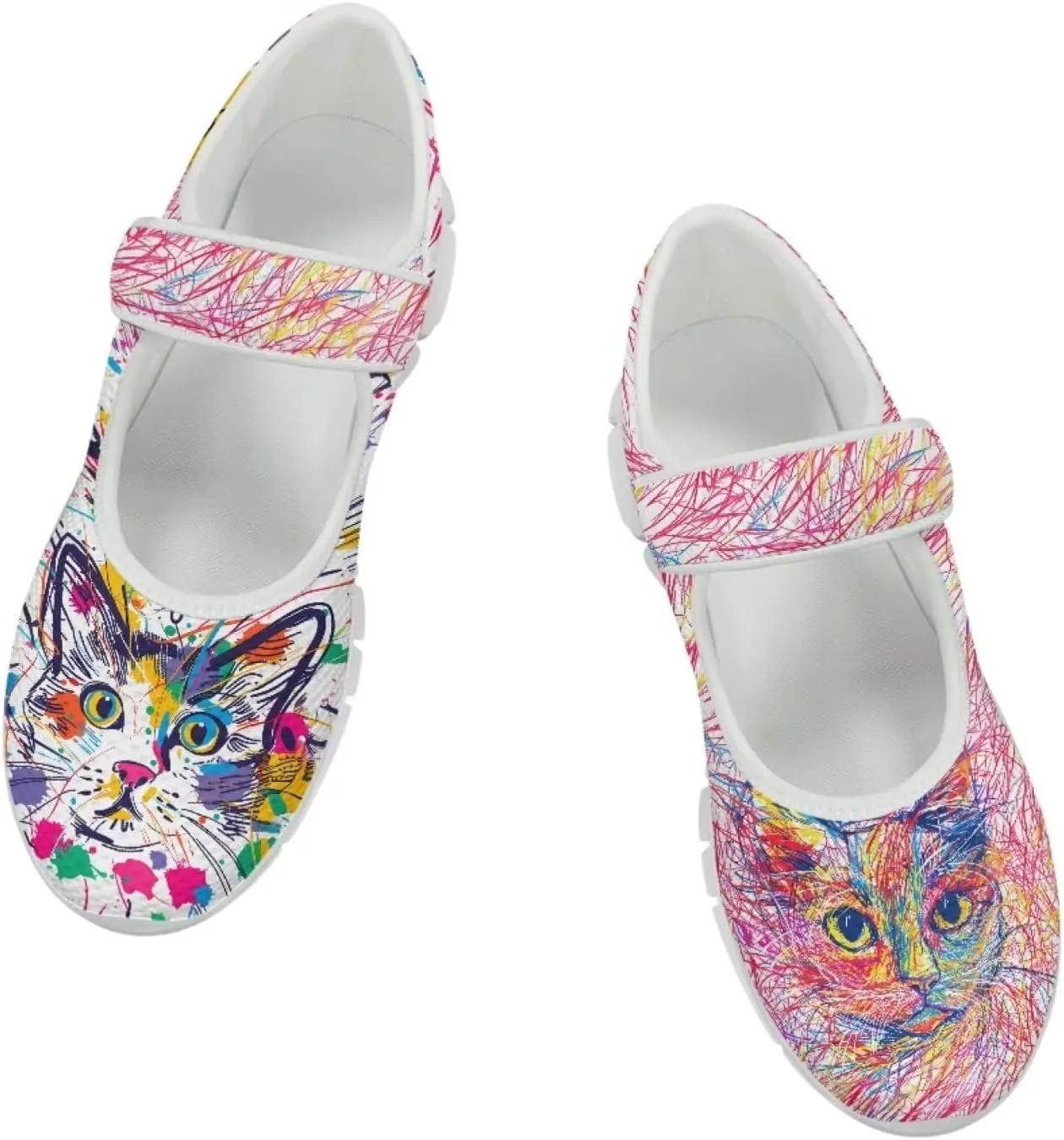 JoyLamoria Aztec Running Horse Walking Shoes Stylish Strap Mary Jane Shoes Adjustable Barefoot Shoes Womens US 4-9