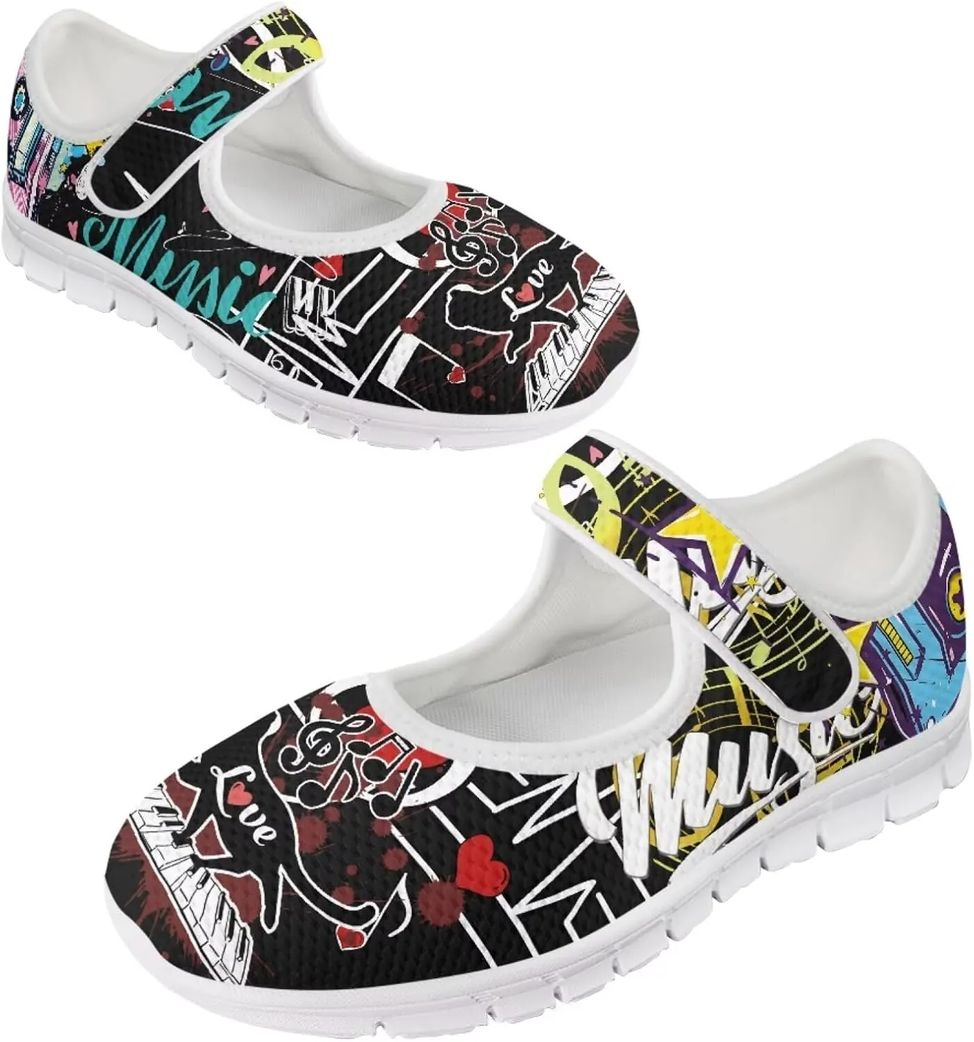 JoyLamoria Aztec Running Horse Walking Shoes Stylish Strap Mary Jane Shoes Adjustable Barefoot Shoes Womens US 4-9
