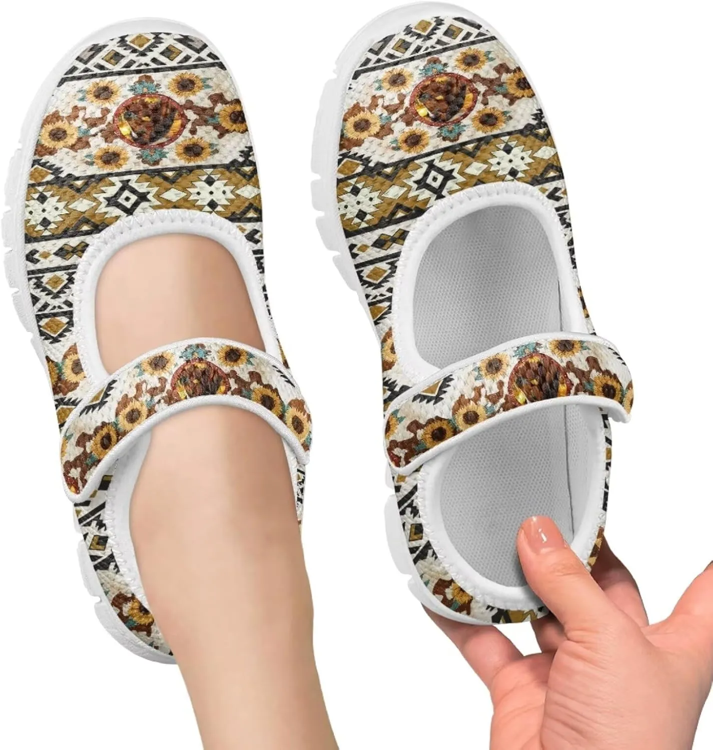 JoyLamoria White Cow Print Toddler Girls Mary Jane Shoes Girls Cute Ballet Dress Shoes School Uniform Flats Sneakers for Kids