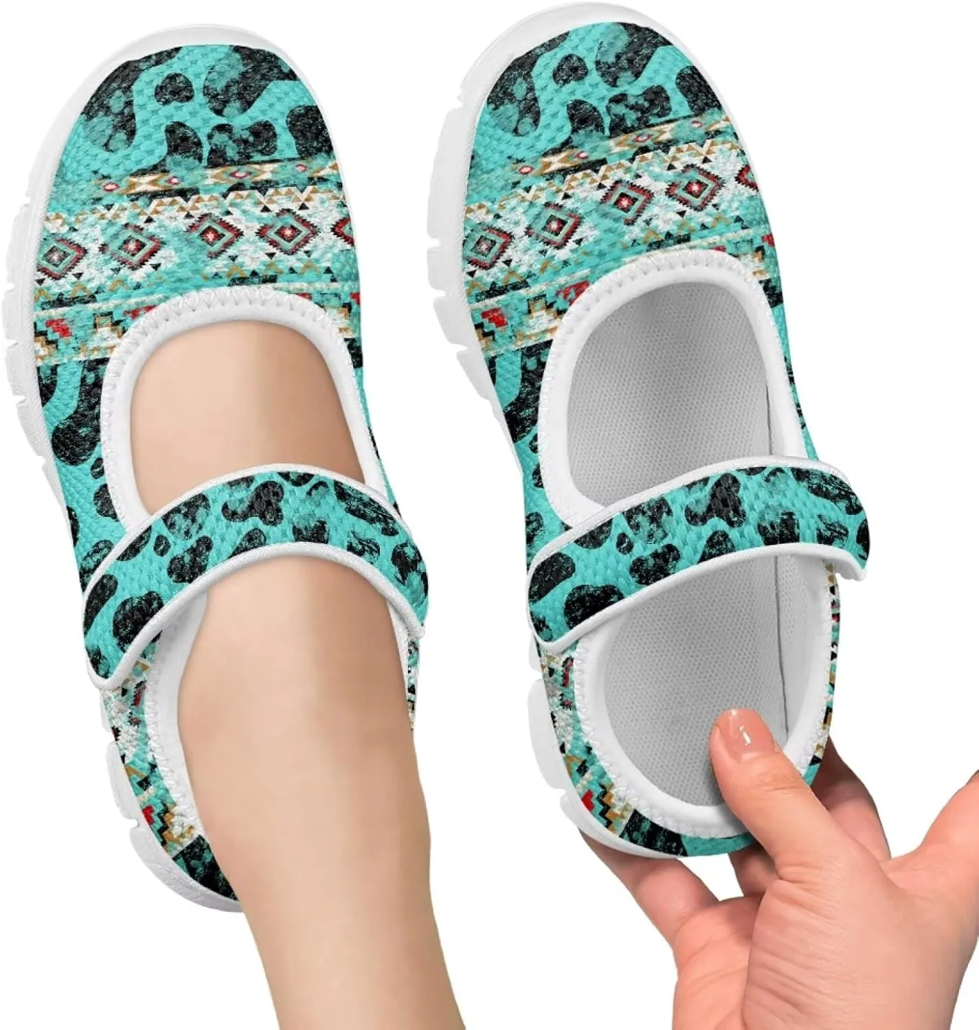 JoyLamoria White Cow Print Toddler Girls Mary Jane Shoes Girls Cute Ballet Dress Shoes School Uniform Flats Sneakers for Kids