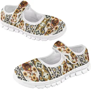 JoyLamoria White Cow Print Toddler Girls Mary Jane Shoes Girls Cute Ballet Dress Shoes School Uniform Flats Sneakers for Kids