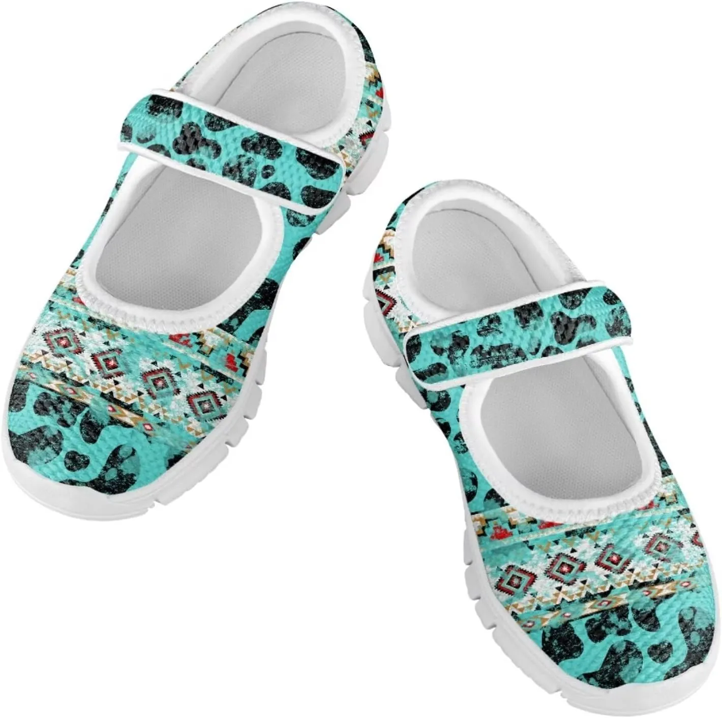 JoyLamoria White Cow Print Toddler Girls Mary Jane Shoes Girls Cute Ballet Dress Shoes School Uniform Flats Sneakers for Kids