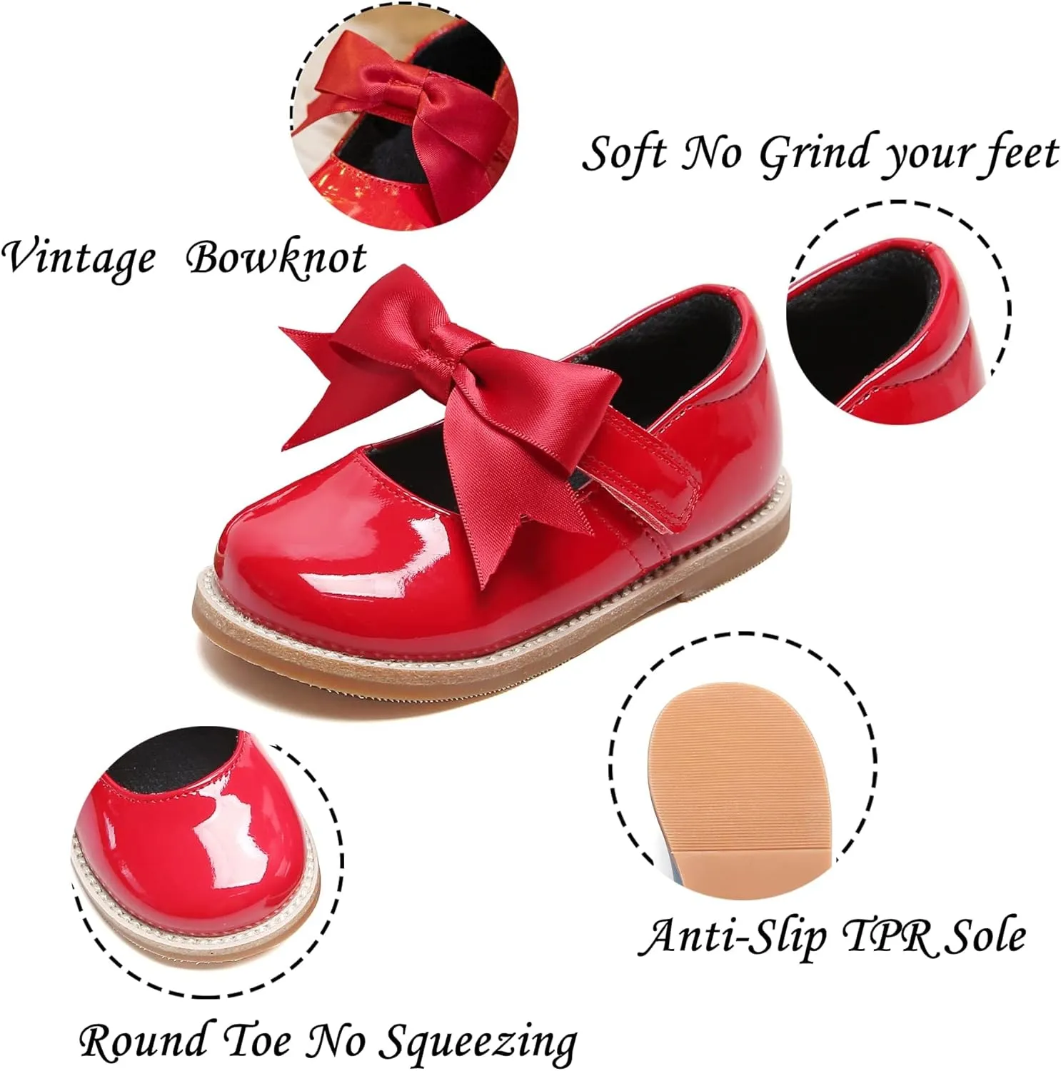 Kiderence Toddler Little Girl Mary Jane Dress Shoes School Oxford for Girls Flats