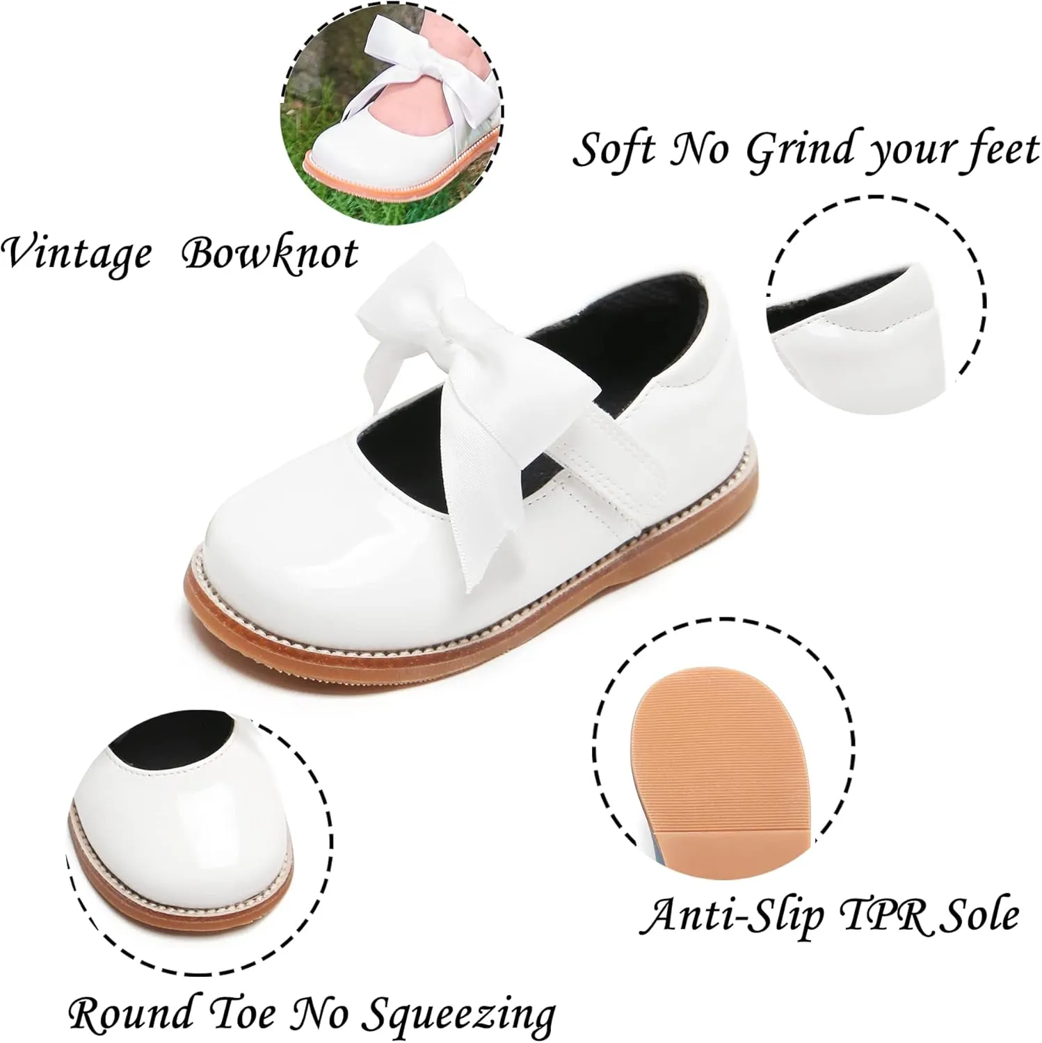 Kiderence Toddler Little Girl Mary Jane Dress Shoes School Oxford for Girls Flats