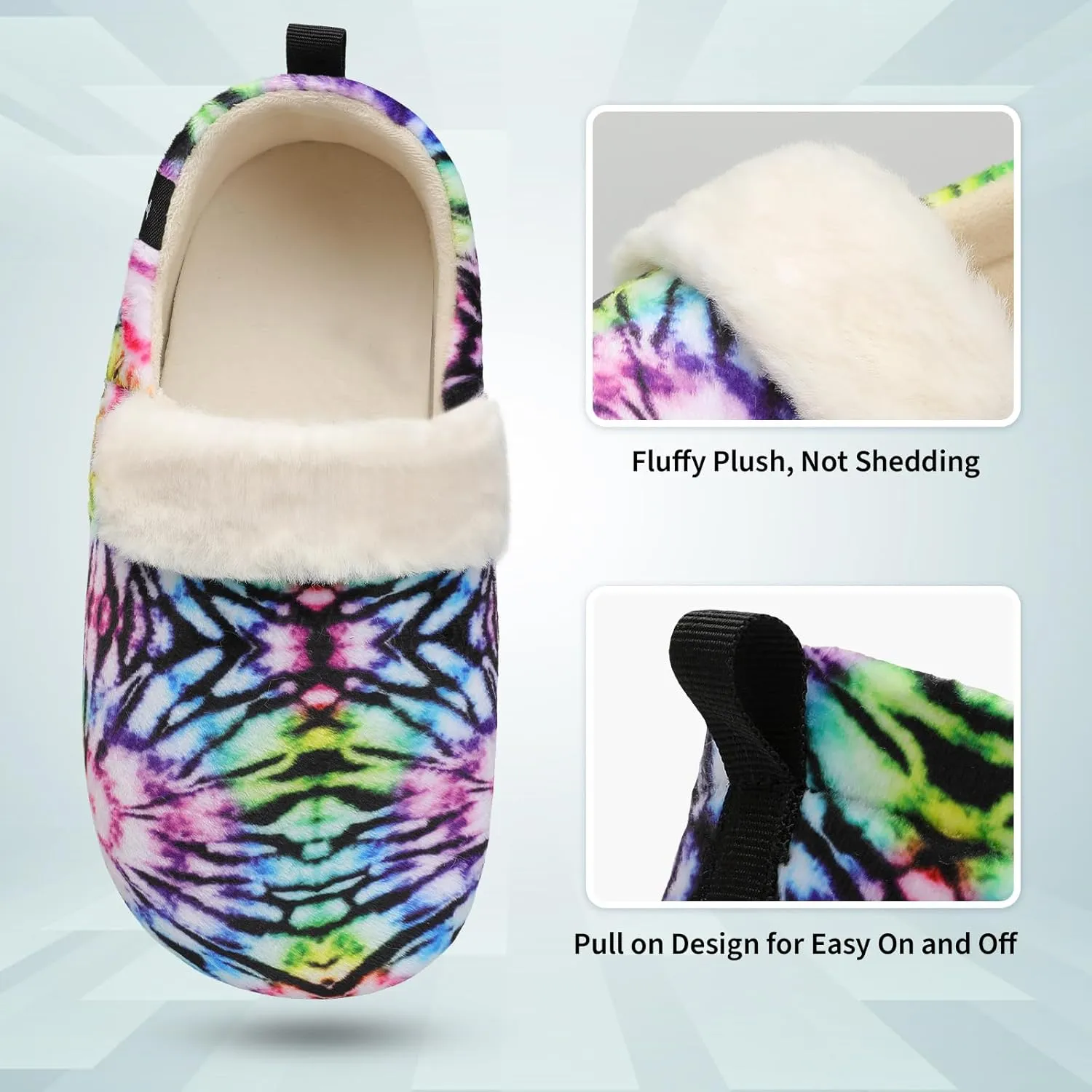L-RUN Womens Mens Slippers Soft Curly Lightweight House Shoes Cozy Slippers with Fleece Lining for Indoor and Outdoor