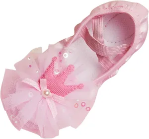 Leather Ballet Shoes Toddler Girls Ballet Slippers with Bow No-Tie Baby Dance Shoes Non-Slip Yoga Shoes (Pink, 11.5 Little Child)