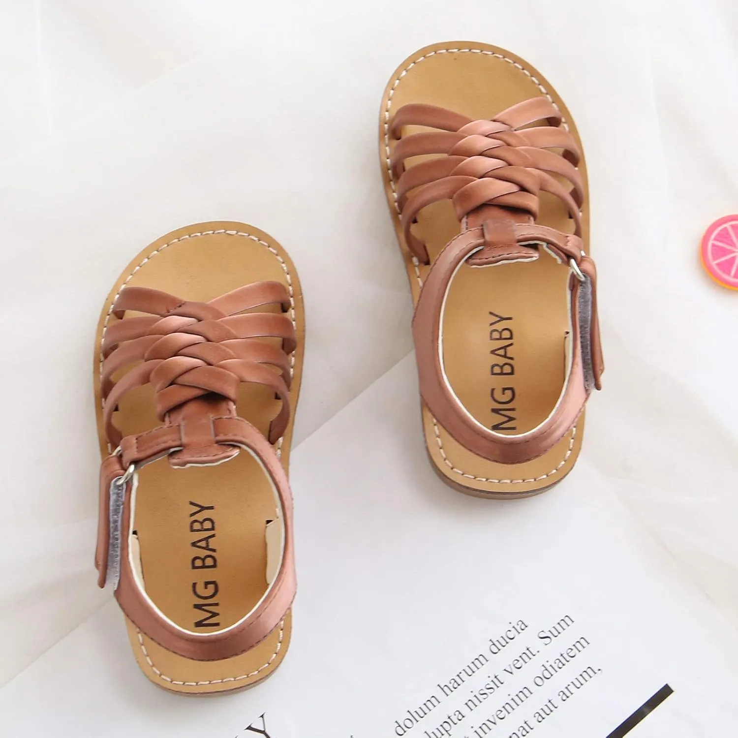 Little Girls Black Slides Baby Children Shoes Sandals Crossed Toddler Strap Leather Girls Girl's Bedroom with
