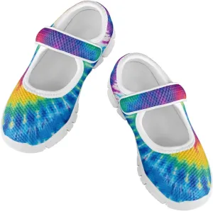 Little Girls Tie Dye Rainbow Mary Janes Shoes Ballet Flats Dress Shoe School Party Walking Shoes