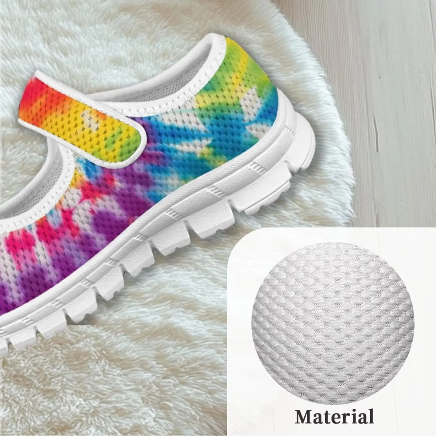 Little Girls Tie Dye Rainbow Mary Janes Shoes Ballet Flats Dress Shoe School Party Walking Shoes