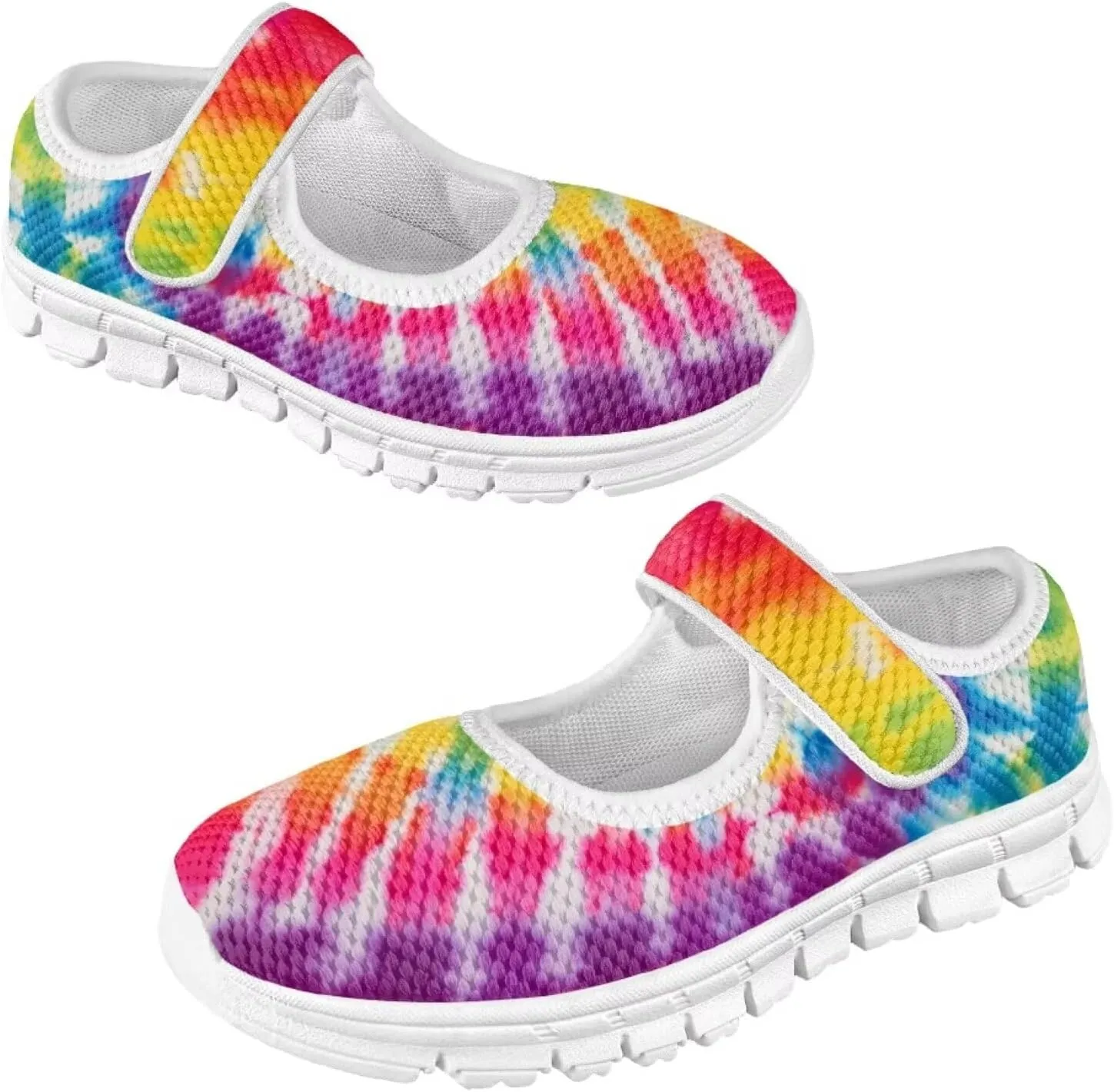Little Girls Tie Dye Rainbow Mary Janes Shoes Ballet Flats Dress Shoe School Party Walking Shoes