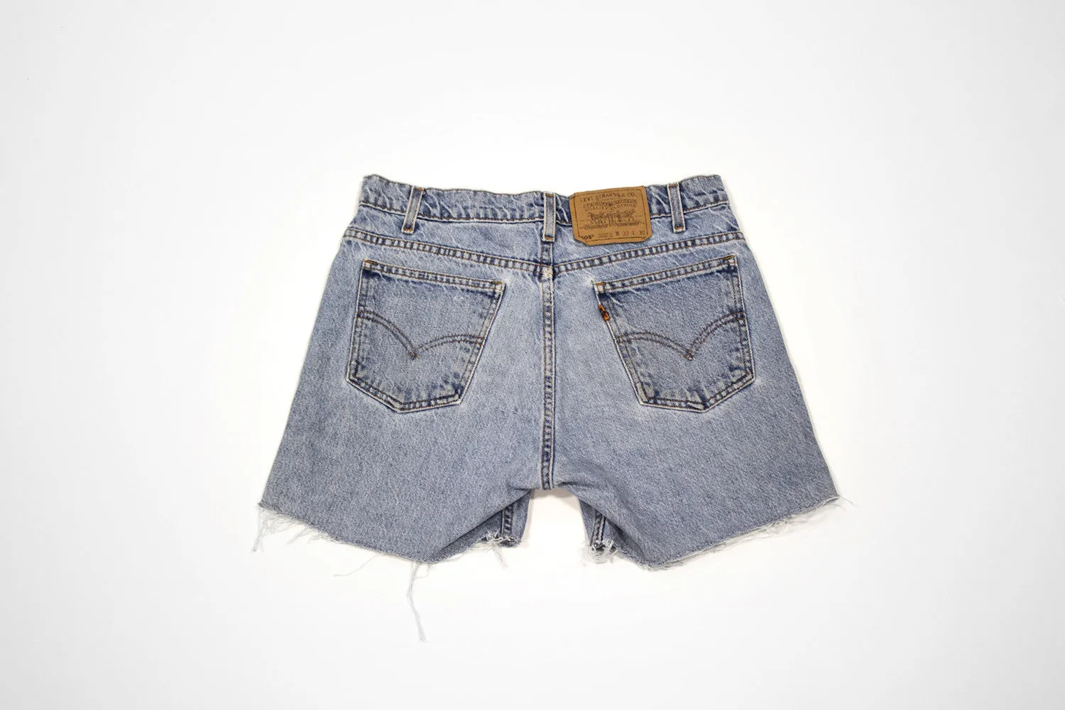 Lovely Lotus Cut Offs - Vintage Women’s Denim Levi Shorts with Embroidery