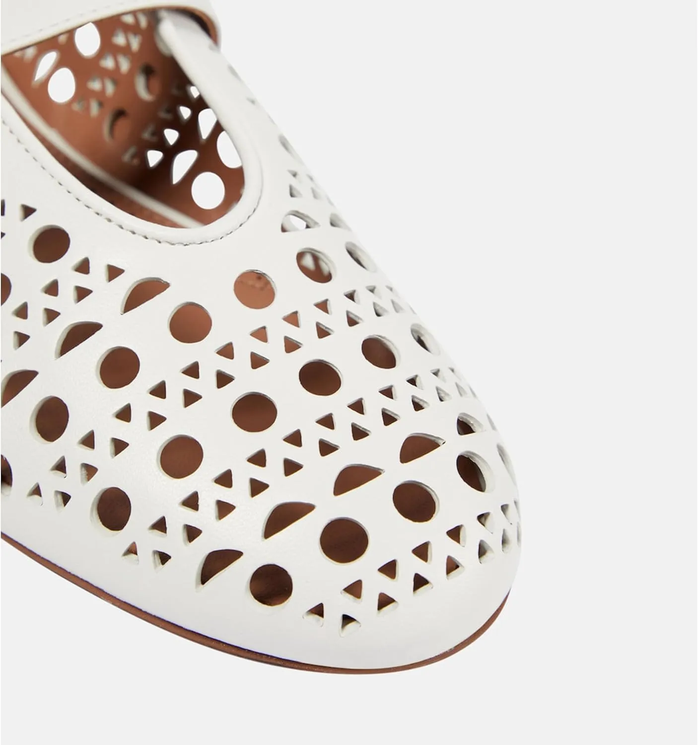 MeiLuSi Ballet Flats for Women, Mary Janes Flats Metal Buckle Strap Mesh Perforated Mary Jane Comfortable Ballerina Flat Shoes