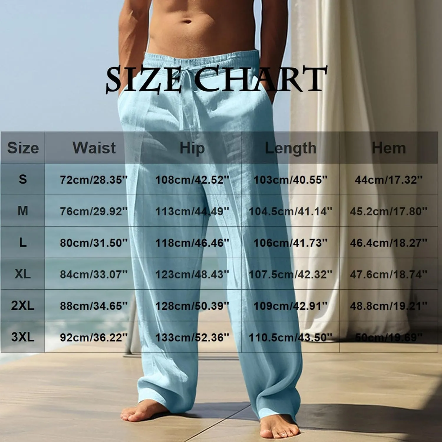 Men Graphic Pants Sea Sun Beach Palm Tree Print Pants Summer Lightweight Vacation Casual Slacks Drawstring Trousers