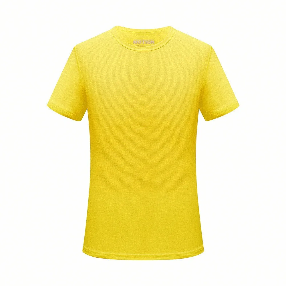 Men Quick Dry T Shirt Running Slim Fit Top Tees Solid Shirts
