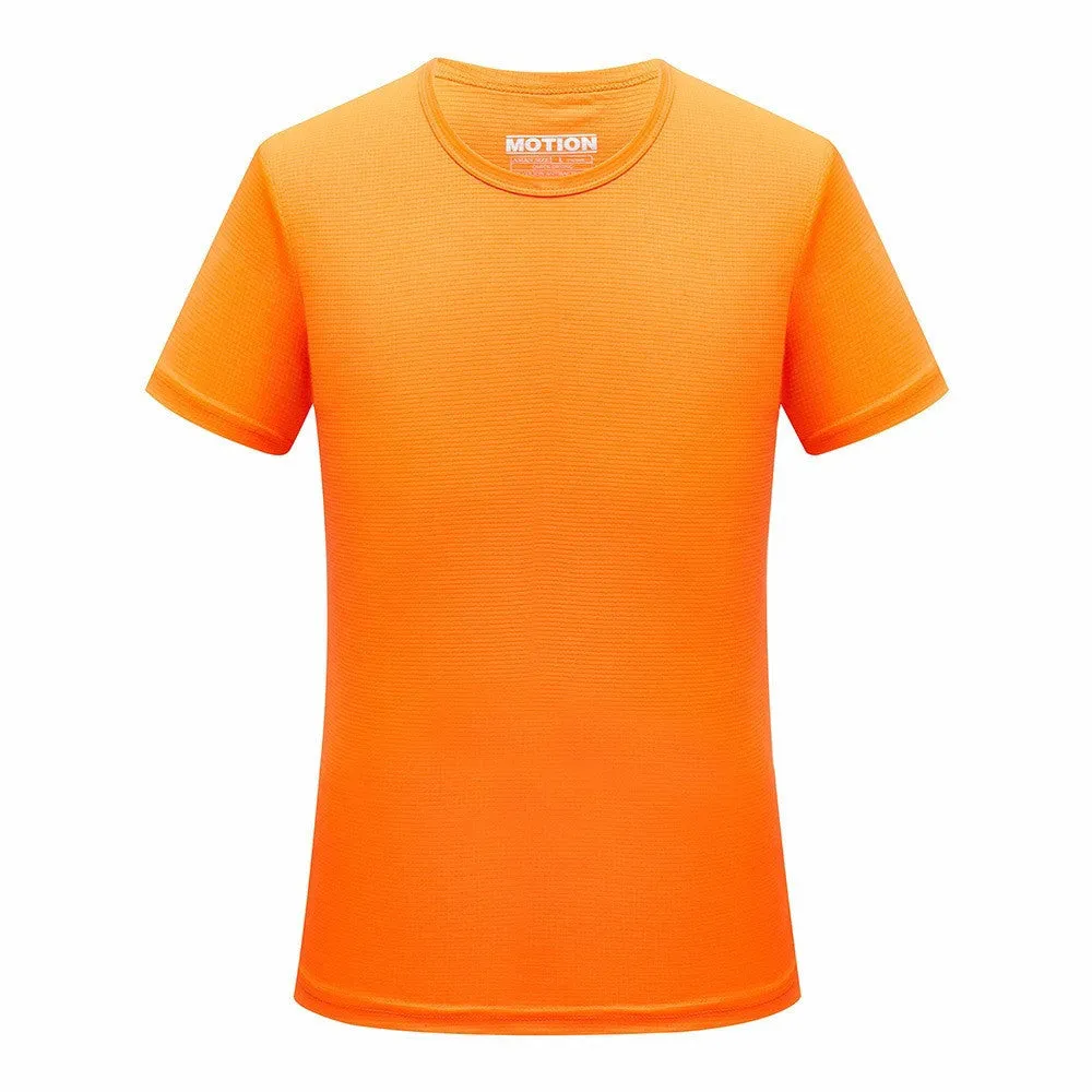 Men Quick Dry T Shirt Running Slim Fit Top Tees Solid Shirts