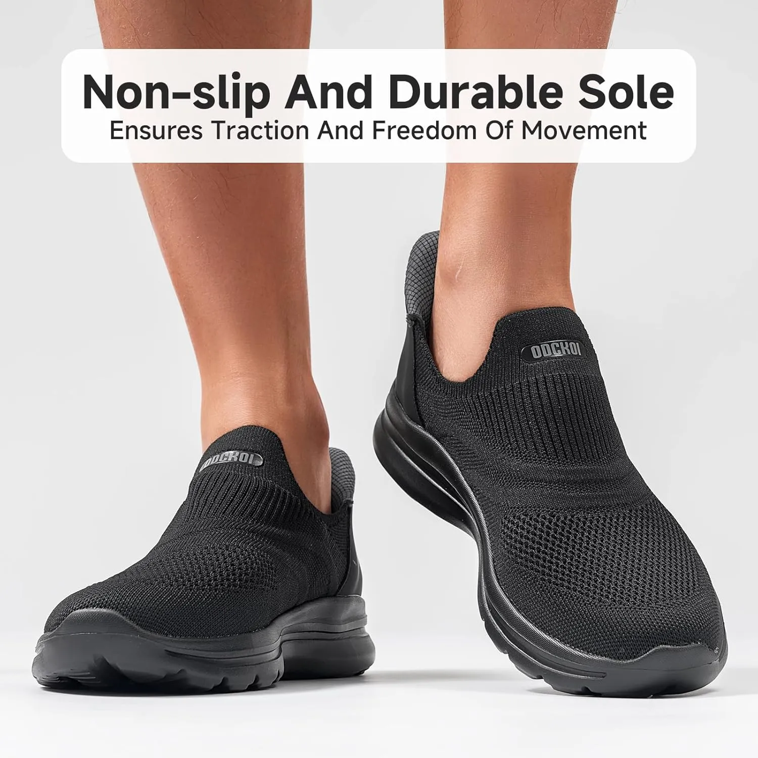 Men's Hands-Free Slip On Sneakers | Laceless Walking Shoes for Gym/Travel/Office