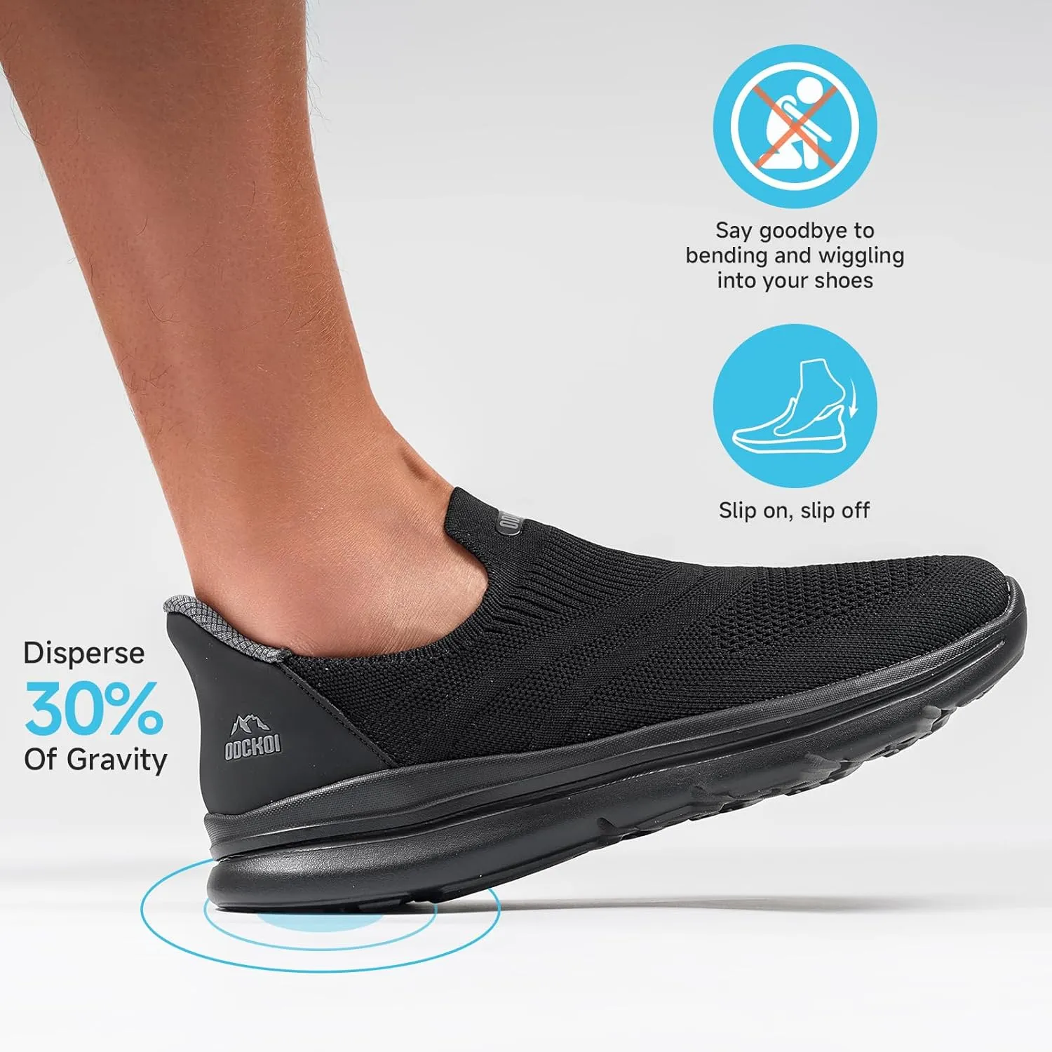Men's Hands-Free Slip On Sneakers | Laceless Walking Shoes for Gym/Travel/Office