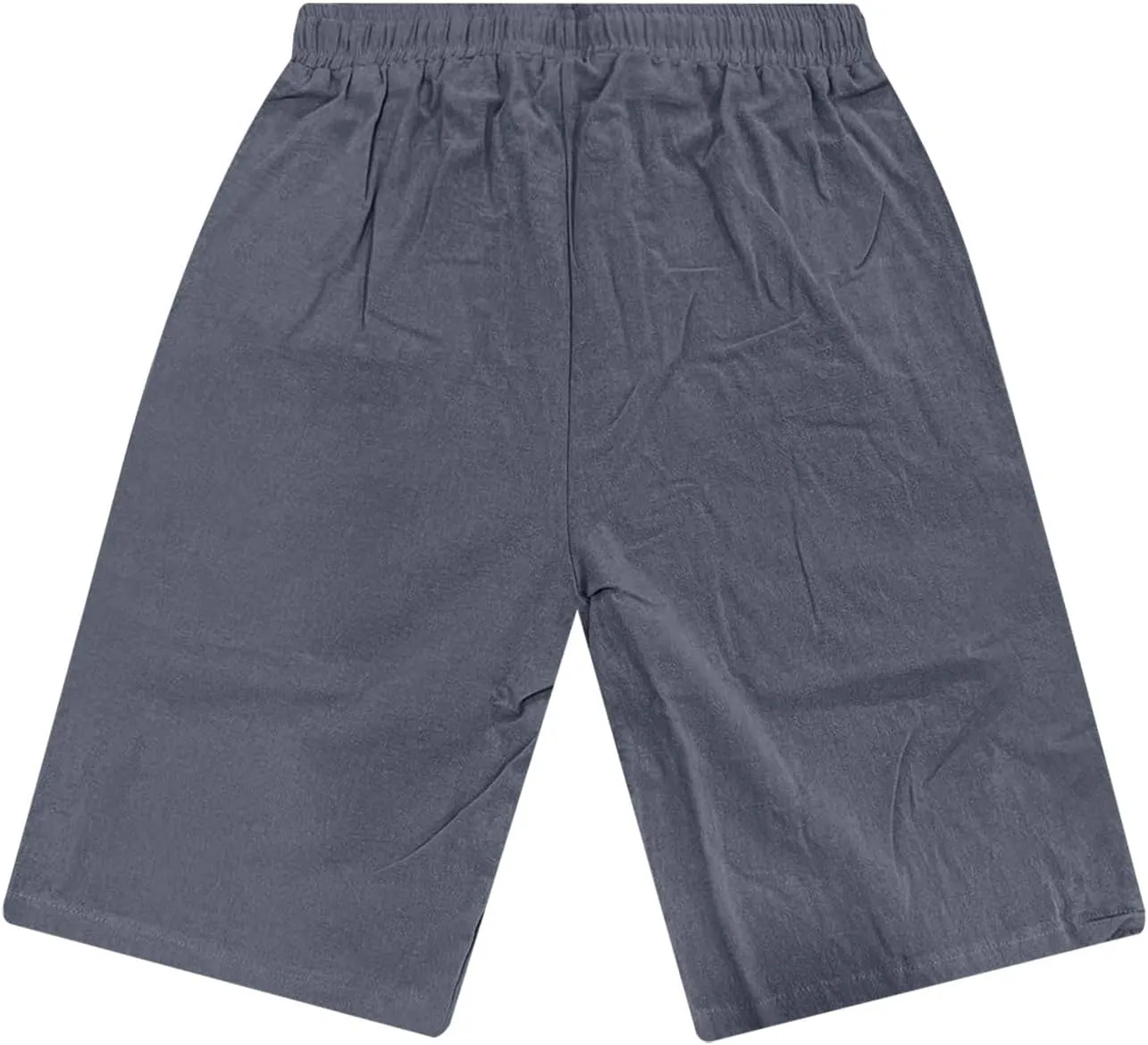 Men's Linen Shorts Summer Cotton Elastic Waist Drawstring Short Casual Beach Outfits with Pockets