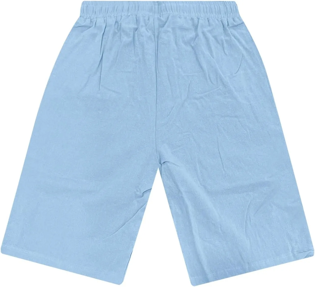 Men's Linen Shorts Summer Cotton Elastic Waist Drawstring Short Casual Beach Outfits with Pockets