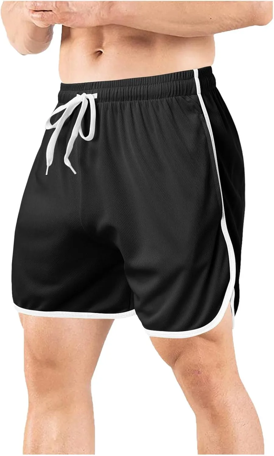 Men's Mesh Gym Shorts with Pockets Performance for Workouts Basketball Shorts Casual Elastic Running Shorts