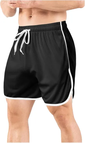 Men's Mesh Gym Shorts with Pockets Performance for Workouts Basketball Shorts Casual Elastic Running Shorts