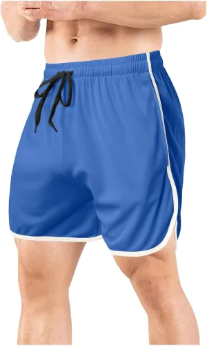 Men's Mesh Gym Shorts with Pockets Performance for Workouts Basketball Shorts Casual Elastic Running Shorts