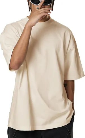 Mens Oversized T Shirts Short Sleeve Cotton Tshirts Heavyweight Streetwear Shirts Crewneck Workout Tees Tops