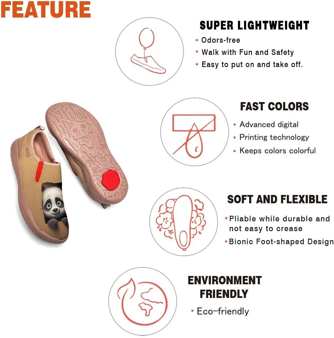 Men's Painted Travel Shoes Slip On Casual Comfortable Lightweight Flat Sole Wide Toe Animal Art 3D