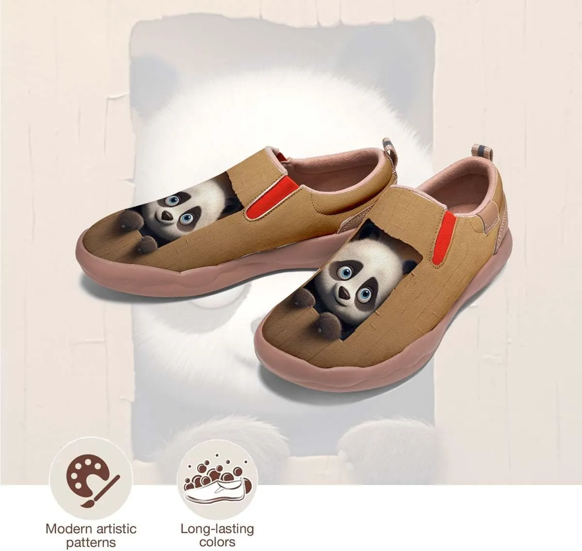 Men's Painted Travel Shoes Slip On Casual Comfortable Lightweight Flat Sole Wide Toe Animal Art 3D