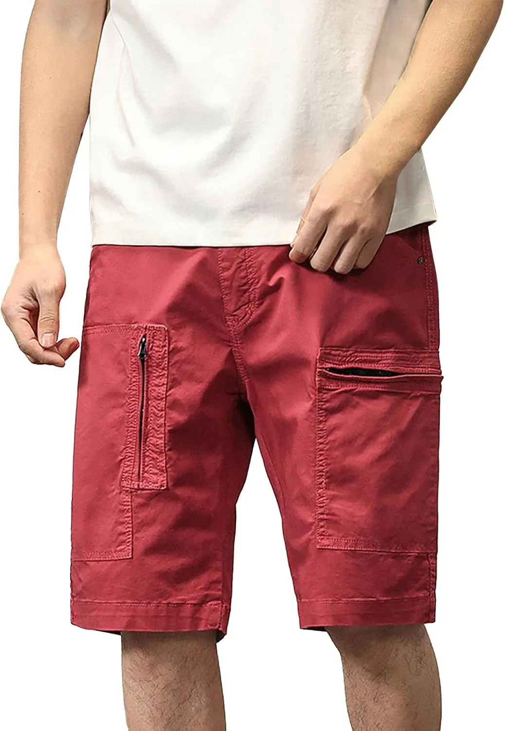 Mens Shorts Casual Cargo, Men's Athletic Gym Shorts Loose Comfort Stretch Straight Leg Chino Shorts Pants