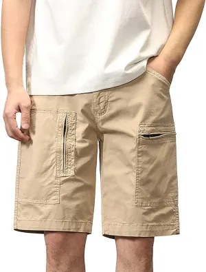 Mens Shorts Casual Cargo, Men's Athletic Gym Shorts Loose Comfort Stretch Straight Leg Chino Shorts Pants