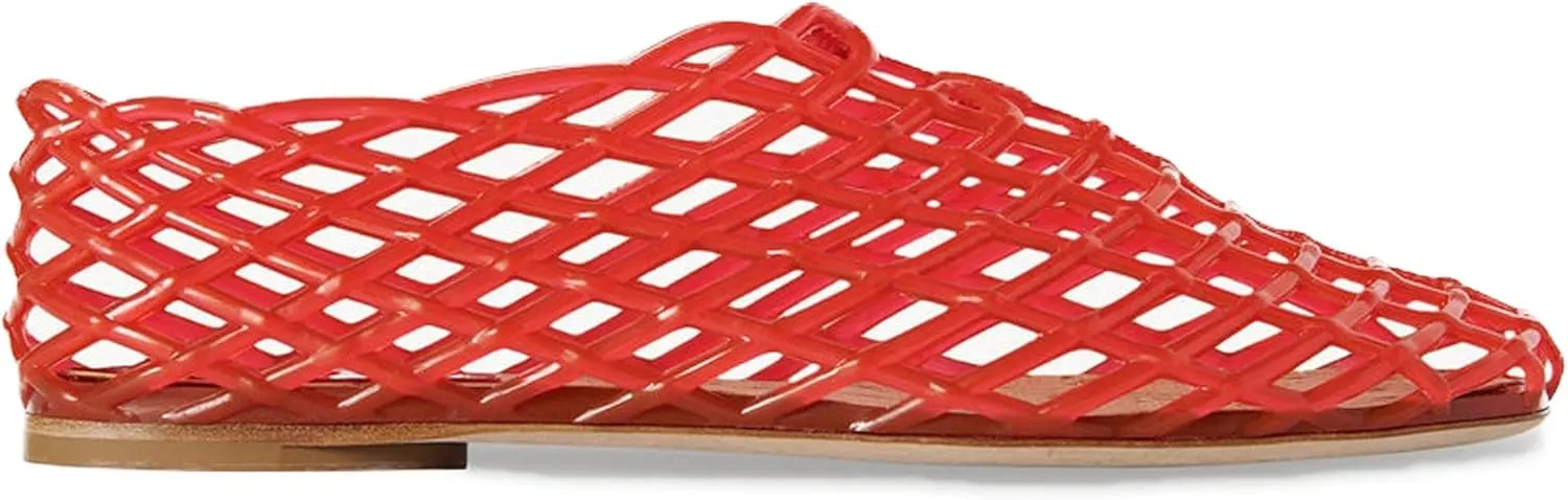 Mesh Ballet Flats with Closed Toe Comfortable Clear Adult Jelly Shoes for Casual Women