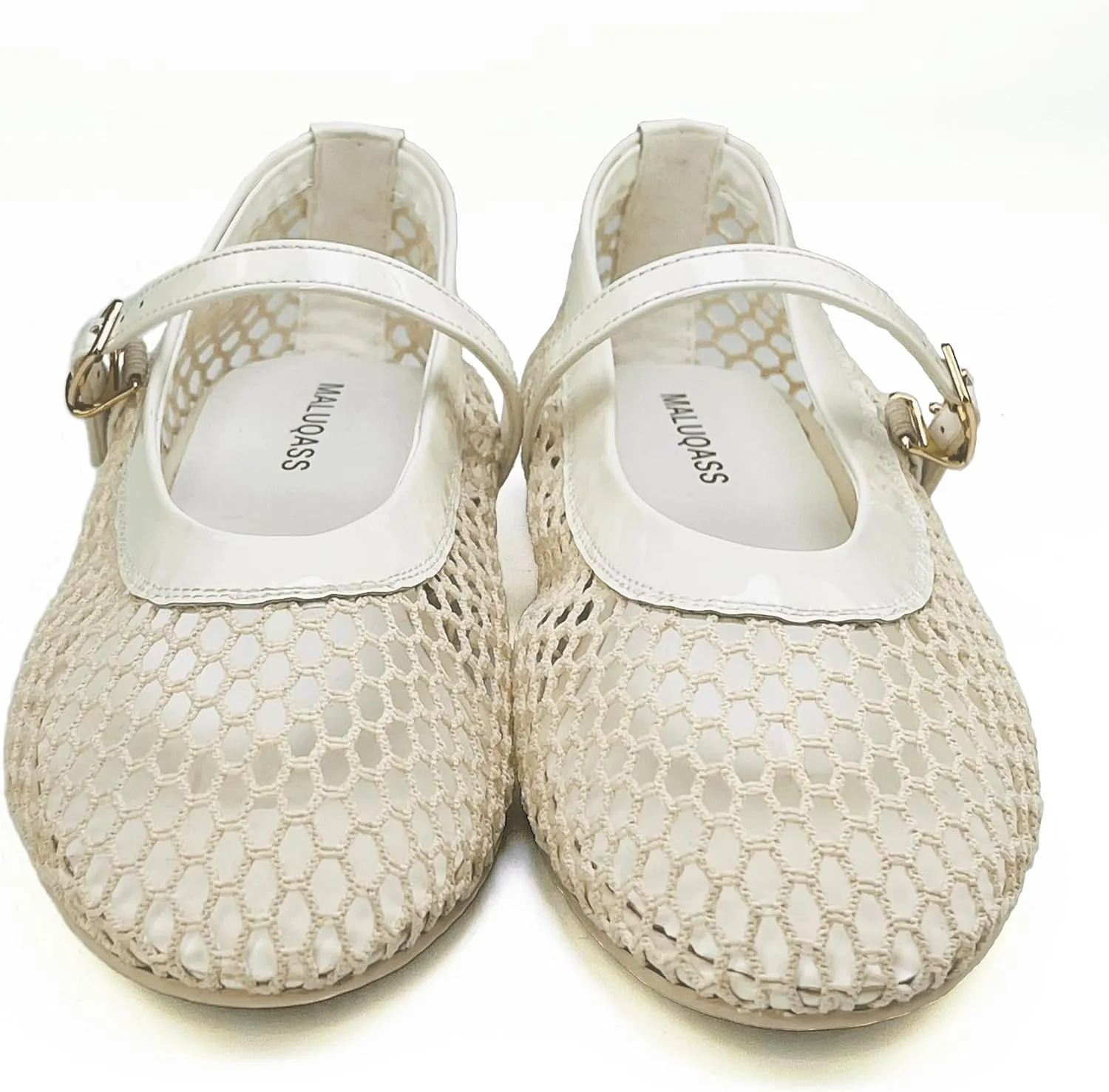 Mesh Flats for Women Ballet Mary Jane Flats Buckle Strap Comfy Casual Office Daily Fishnet Ballerina Flat Sandals Women Shoes Dressy Summer, Black