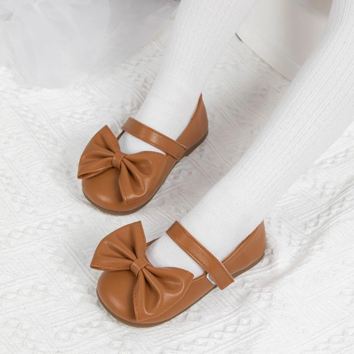 Miamooi Toddler Girl Mary Jane Flats Girls Dress Shoes for Party Wedding School Uniform Shoes Soft Cute Non-Slip Flat for Walking