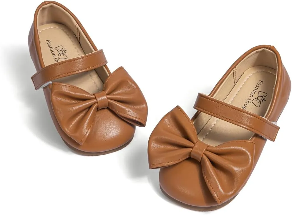 Miamooi Toddler Girl Mary Jane Flats Girls Dress Shoes for Party Wedding School Uniform Shoes Soft Cute Non-Slip Flat for Walking