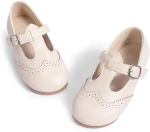 Miamooi Toddler Girl Mary Jane Flats Girls Dress Shoes for Party Wedding School Uniform Shoes Soft Cute Non-Slip Flat for Walking