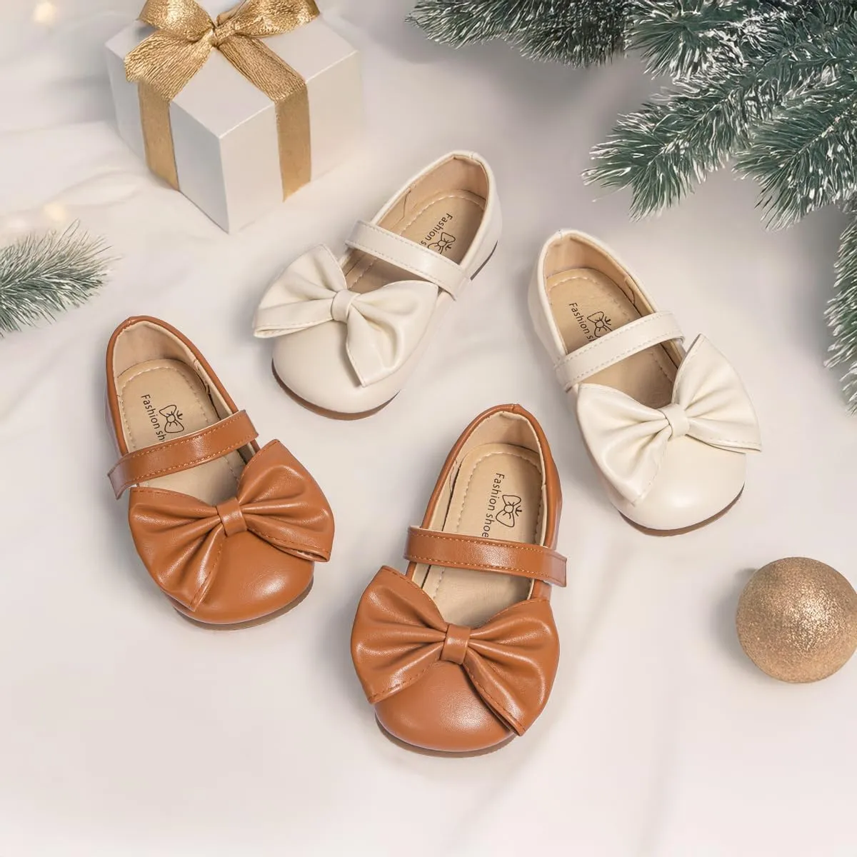 Miamooi Toddler Girl Mary Jane Flats Girls Dress Shoes for Party Wedding School Uniform Shoes Soft Cute Non-Slip Flat for Walking