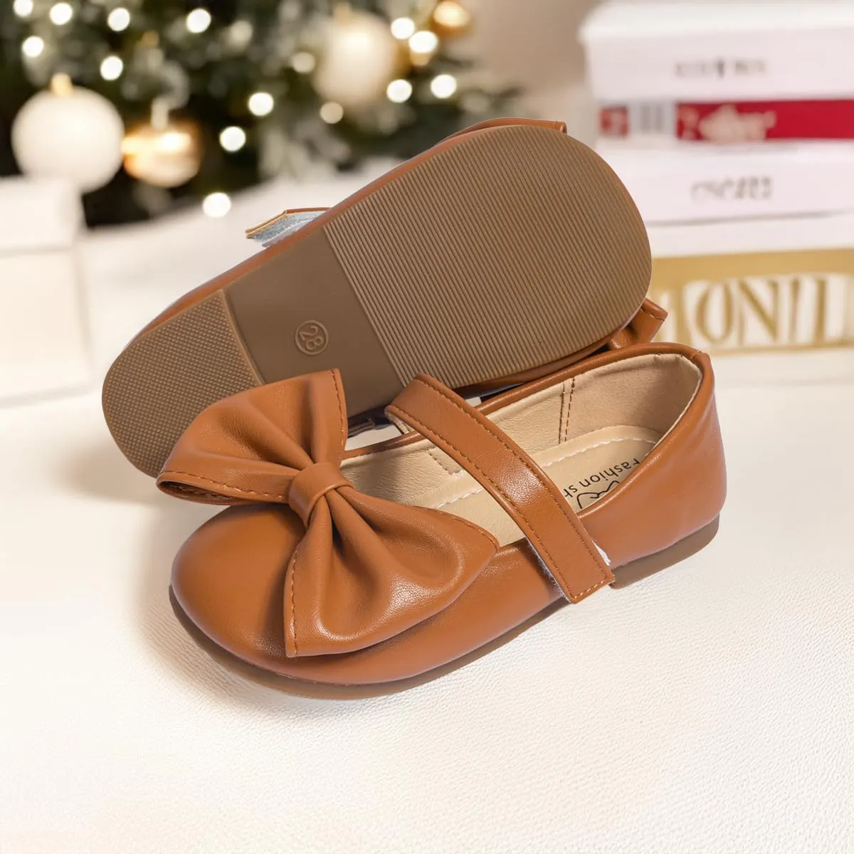 Miamooi Toddler Girl Mary Jane Flats Girls Dress Shoes for Party Wedding School Uniform Shoes Soft Cute Non-Slip Flat for Walking
