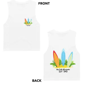 MLW By Design - Cali Long Board White Tank