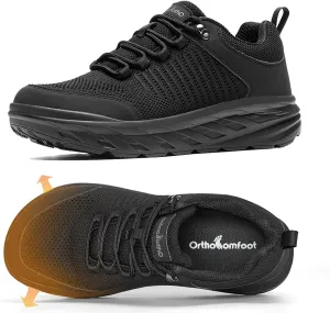 OrthoComfoot Men's Orthopedic Comfortable Diabetic Wide Shoes: Wide Toe Box Arch Support Plantar Fasciitis Sports Sneakers,Fashion Casual Hammer Toes Shoes for Foot and Heel Pain Relief