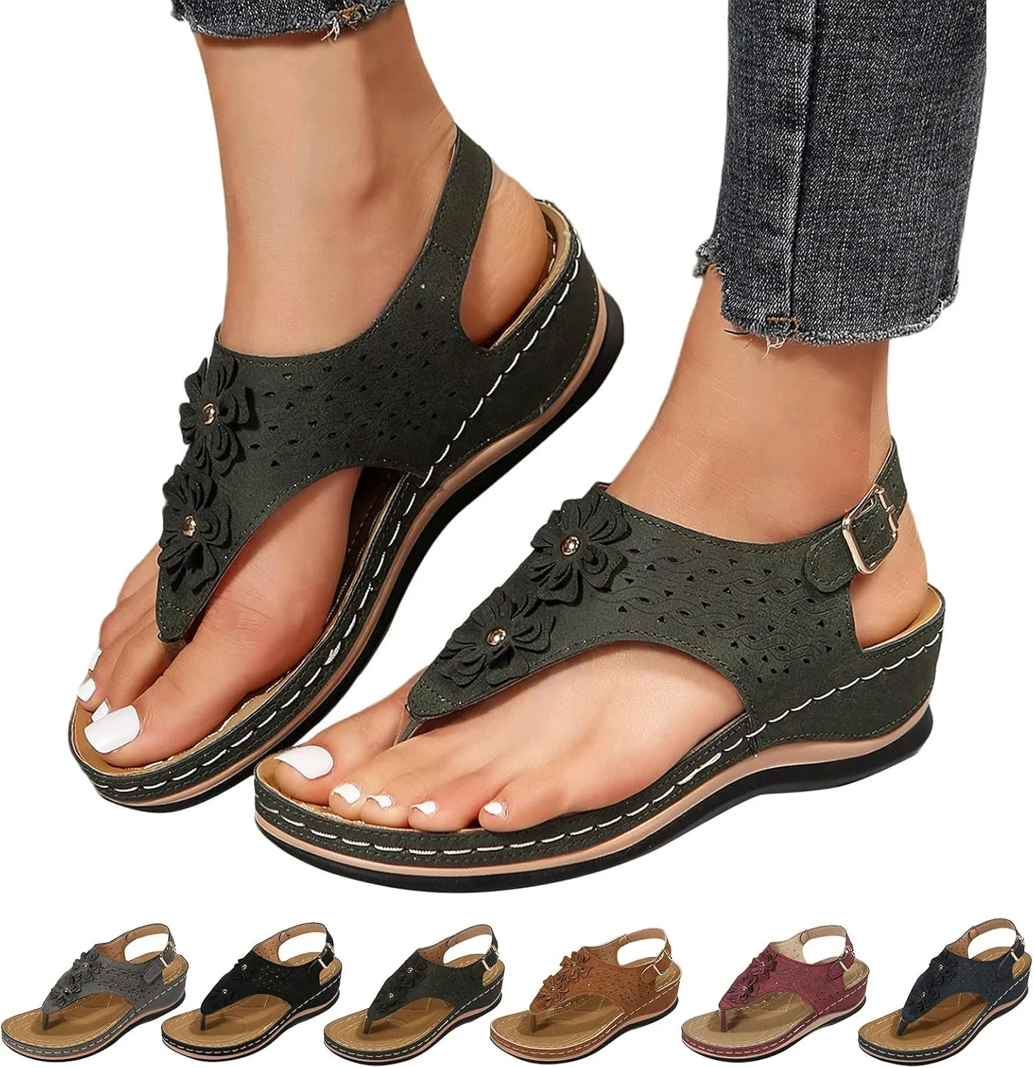 Orthopedic Sandals for Women 2025 Heel Support Orthopedic Woman Sandals Summer Sandalia Ortopedica De Mujer Orthopedic Womens Elastic Strap Flat Sandals Casual Summer Orthopedic Womens Toe Sandals