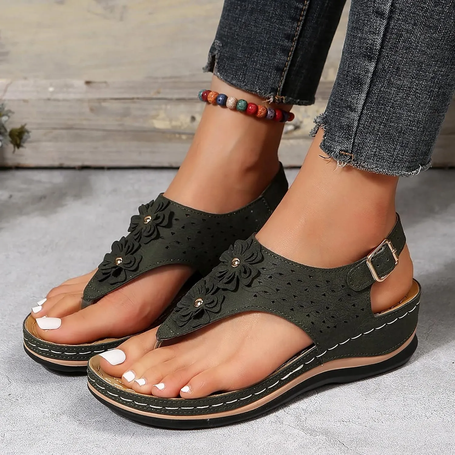 Orthopedic Sandals for Women 2025 Heel Support Orthopedic Woman Sandals Summer Sandalia Ortopedica De Mujer Orthopedic Womens Elastic Strap Flat Sandals Casual Summer Orthopedic Womens Toe Sandals