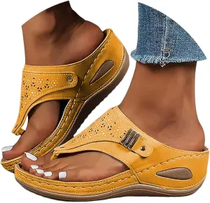 Orthopedic Sandals for Women - Arch Support Wedge Flip Flops Summer 2025 Comfortable Elegant Casual Beach Slippers