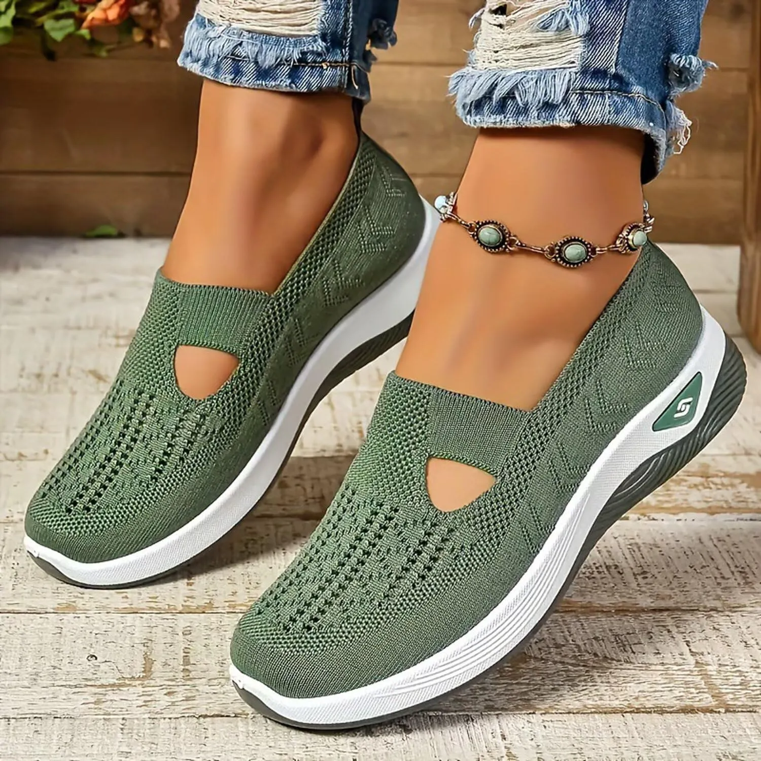 Orthopedic Walking Shoes for Women,2025 New Orthowalkway Womens Shoes,Woven Orthopedic Breathable Walking Sneaker Non-Slip Arch Support Slip on Shoes